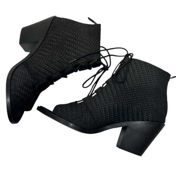 Eileen Fisher Slew Lace Up Booties Open Toe - Picture 12 of 12
